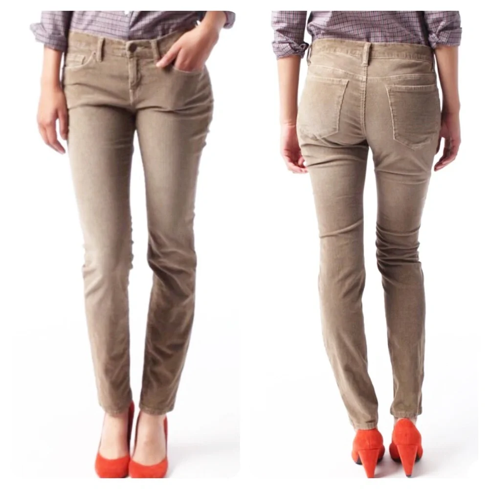 BDG Urban Outfitters Cigarette Mid Rise Cords Skinny Pants Size 29 Beige - Picture 1 of 6